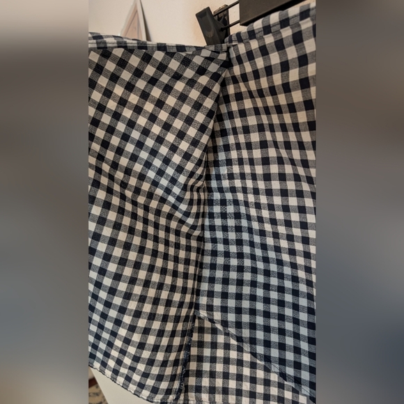 Navy & White Gingham Mini Wrap Skirt - Picture 3 of 6